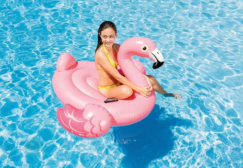 Imagem de Boia Inflável Flamingo Rosa Intex Piscina PVC Médio 142cm