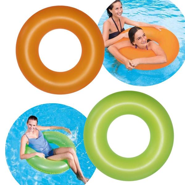 Imagem de Boia Inflável Neon Redonda Piscina Crianças E Adultos 91 Cm