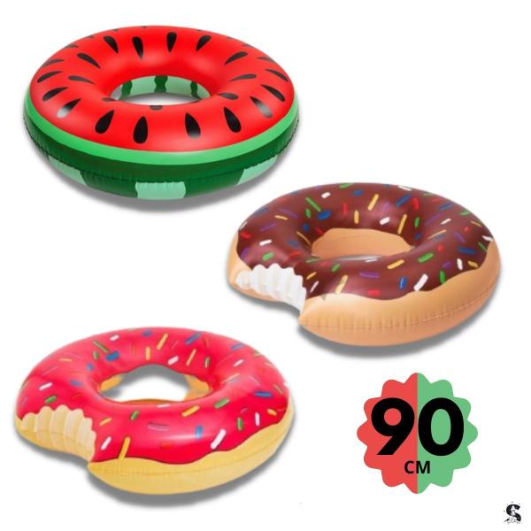 Imagem de Bóia Inflavél Piscina Melancia Donuts Gigante 90cm Infantil Adulto Grande