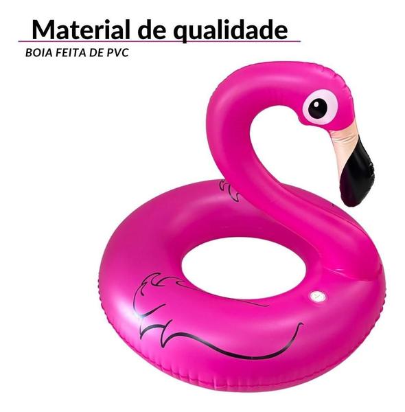 Imagem de Boia Inflável Redonda Flamingo Com Led Luxo Iwbilf