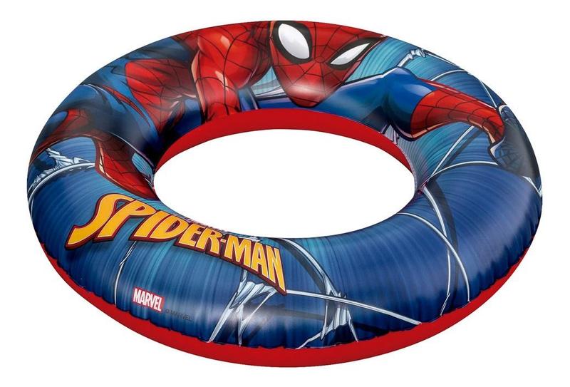 Imagem de Boia inflável redonda Homem-Aranha para praia ou piscina, diversão garantida para os meninos