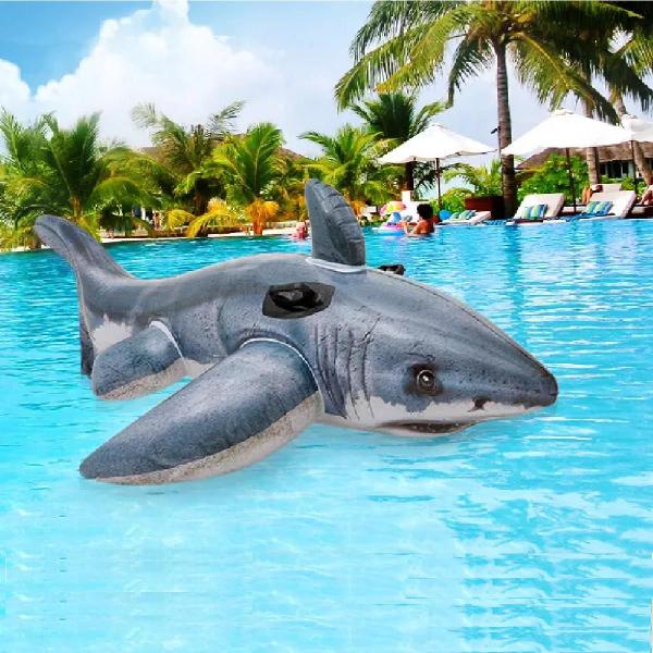 Imagem de Bóia inflável tubarão realistic intex para piscina 173x107cm