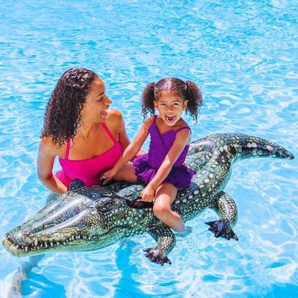 Imagem de Boia Jacaré Gigante Inflável Infantil Crocodilo 168x86cm