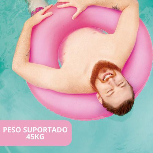 Imagem de Boia Neon Redonda Piscina Adulto Criança Inflável 90cm Rosa 