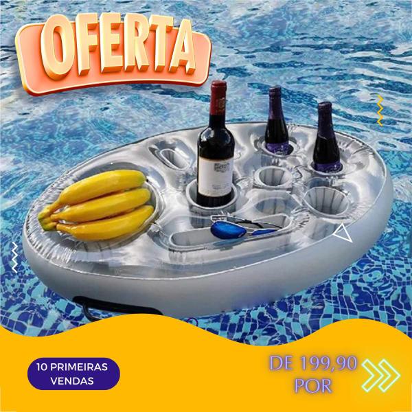 Imagem de Boia para piscina suporte e porta bebidas Gelo Cooler Férias