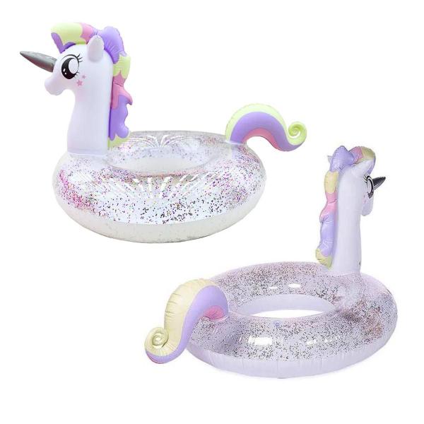 Imagem de Boia Piscina Praia Unicórnio  Glitter Infantil e Adulto  90cm