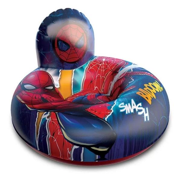 Imagem de Boia Poltrona circular inflável piscina Homem-Aranha 70cm