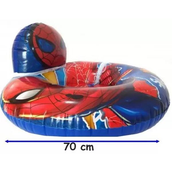 Imagem de Boia Poltrona circular inflável piscina Homem-Aranha 70cm