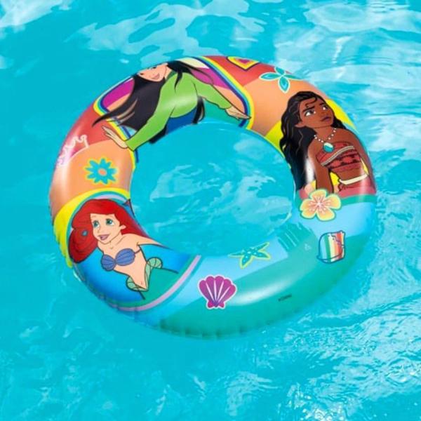 Imagem de Boia Redonda Infantil Piscina Inflavel Princesas Rosa Disney  Mor 