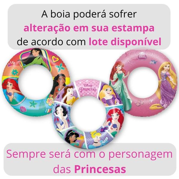 Imagem de Boia Redonda Infantil Piscina Inflavel Princesas Rosa Disney  Mor 