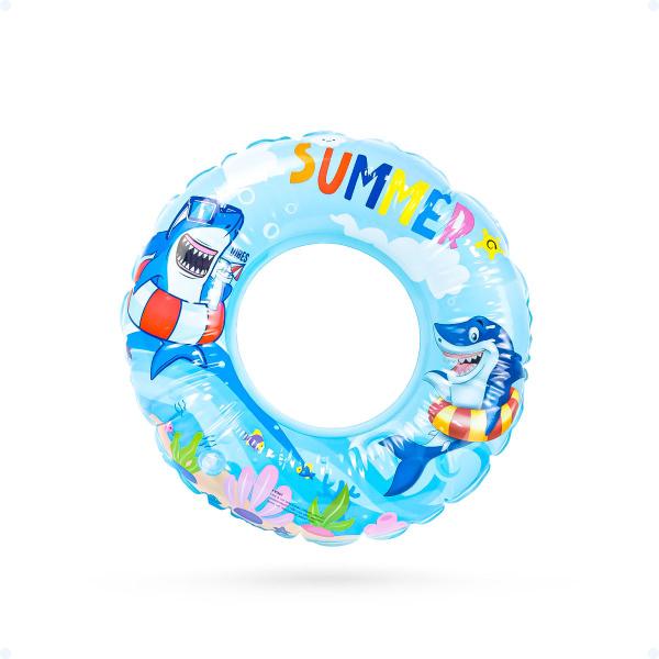 Imagem de Boia Redonda Infantil Piscina Praia Circular Colorida 48cm