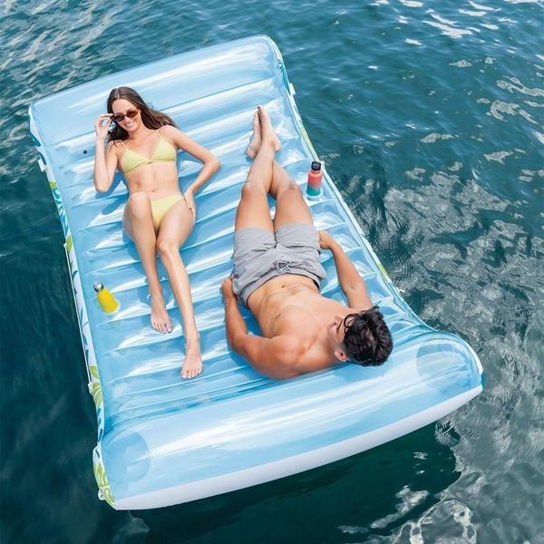 Imagem de Boia Tipo Colchão Tropical Para Piscina Com Cobertura Intex