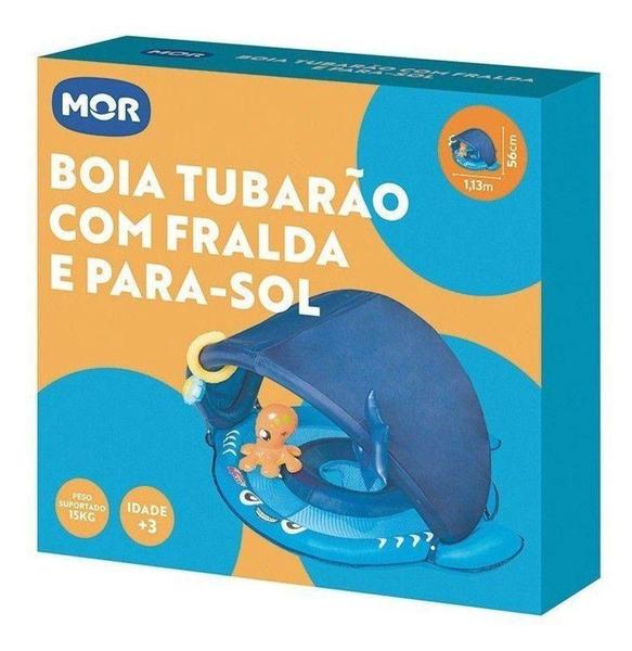 Imagem de Boia Tubarão com Fralda e Para-Sol Sortida  Azul  MOR