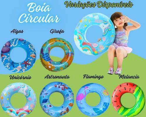 Imagem de Boias Circulares Redonda 90cm Estampas Divertidas Verão Piscina Praia Crianças Segurança bote