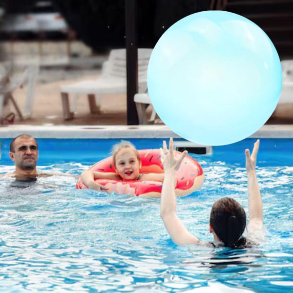 Imagem de Bola Azul Inflável Bolha Infantil Com Pino Elastica Macio Divertido Castela