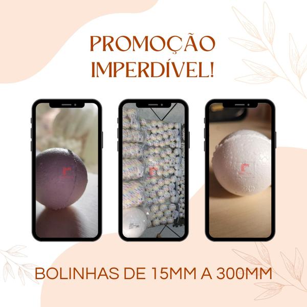 Imagem de Bola Bolinha de Isopor 70mm ou 75mm Resistente Pacote c/ 25 Bolas Decoração Enfeite Trabalho Escolar