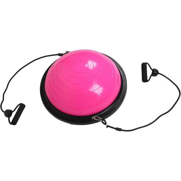 Imagem de Bola Bosu Com Elastico Ginastica Alongamento Yoga Academia Fisioterapia Reabilitaçao Musculaçao Fitness Step Fit Multiuso