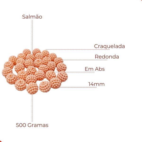 Imagem de Bola Craquelada Leitosa Passante 14mm Em Abs Com 500Gr