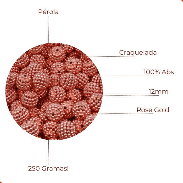 Imagem de Bola Craquelada Passante 12mm Em Abs Com 250Gr