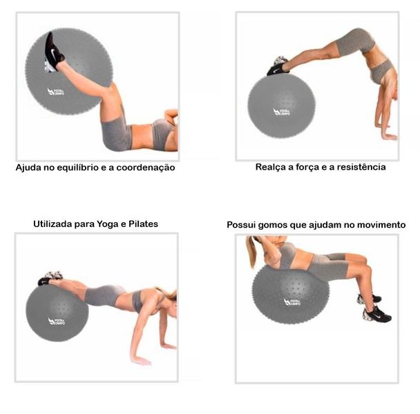 Imagem de Bola Cravo Massagem Pilates Yoga Fitness 65cm Com Bomba - CZ