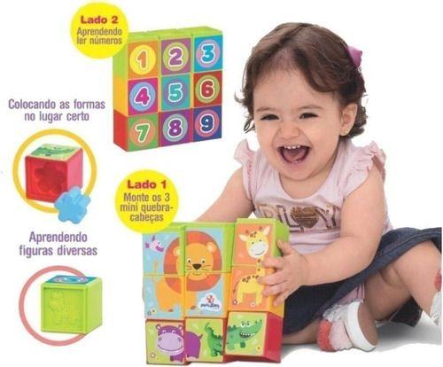 Imagem de Bola + Cubo 5 Em 1 Didático Brinquedo Com Blocos De Encaixar