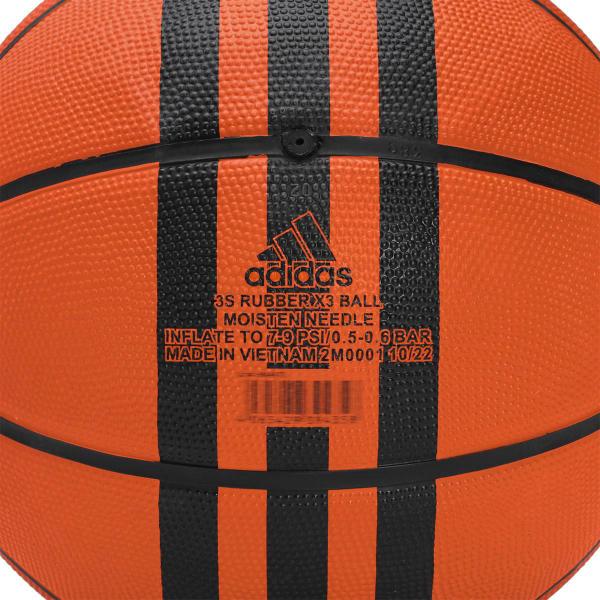 Imagem de Bola de Basquete Adidas 3 Stripe Rubber X3 Tam 5 Laranja e Preta