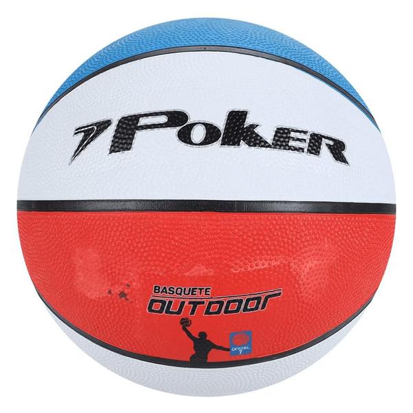 Imagem de Bola de basquete Outdoor Poker - Branco/azul/vermelho