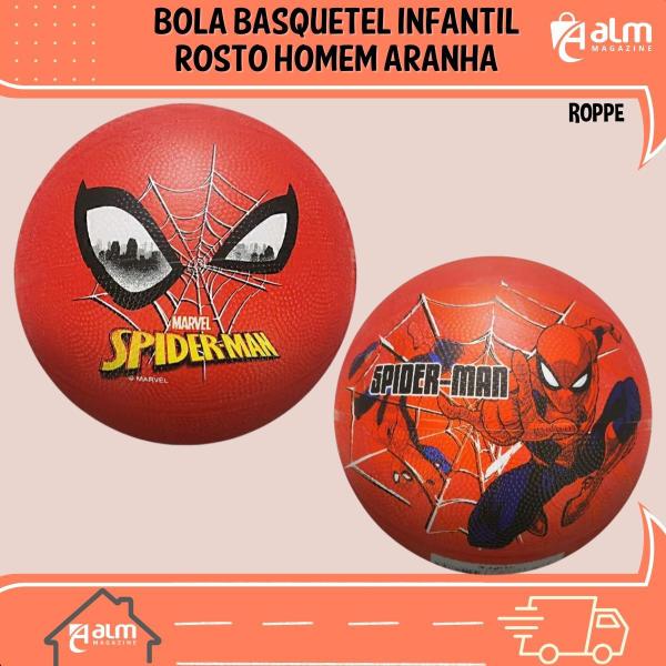 Imagem de Bola De Basquete Rosto Homem Aranha Tamanho 3 Roppe Heróis