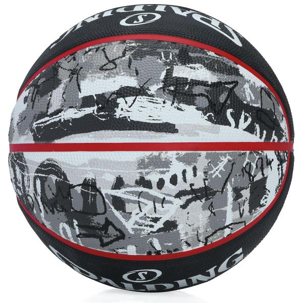 Imagem de Bola de Basquete Spalding Graffiti Tam 7 Preta e Vermelha