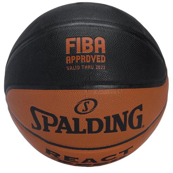 Imagem de Bola de Basquete Spalding React TF-250 Tam 7 Laranja e Preta