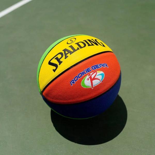 Imagem de Bola De Basquete Spalding - Rookie Gear - Borracha - Amarela/Azul - Tam 5