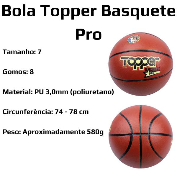 Imagem de Bola De Basquete Topper Pro Tamanho 7 Oficial 