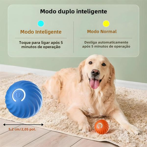 Imagem de Bola de Brinquedo Inteligente para Cachorro - Interativa, Quicante e Automática (USB)