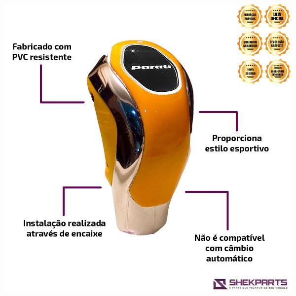 Bola de câmbio kadman resinado parati amarela-cromada - Shekparts Imagem de Bola de câmbio kadman resinado parati amarela-cromada