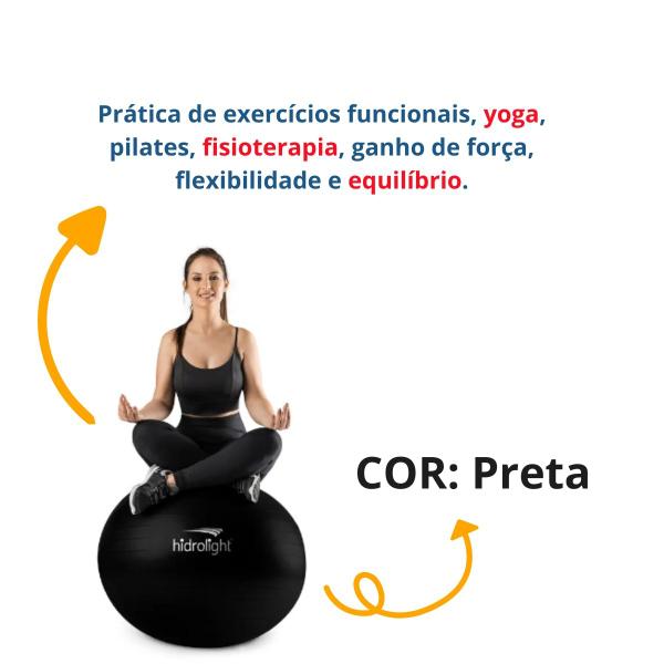 Imagem de Bola de Exercícios 85cm Cor:Preta - Hidrolight