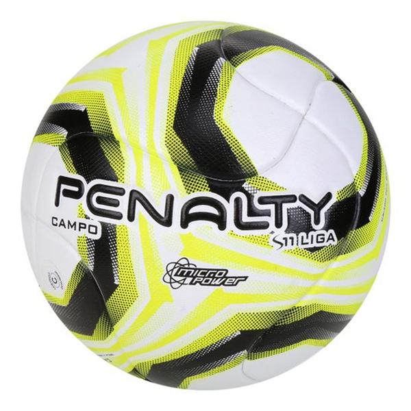 Imagem de Bola de Futebol Campo Penalty S11 Liga X - Branco+Amarelo