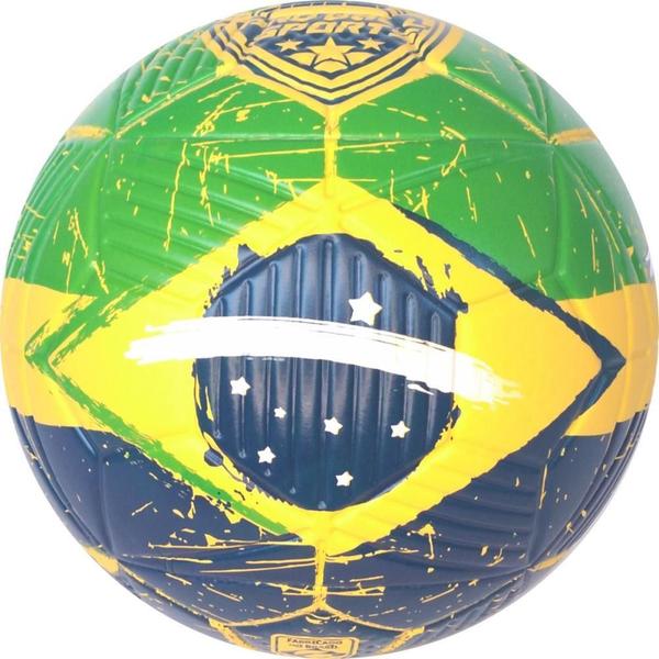 Imagem de Bola de Futebol de Campo Brasil PVC/PU Nº 5 VERDE/AMARELO/AZUL