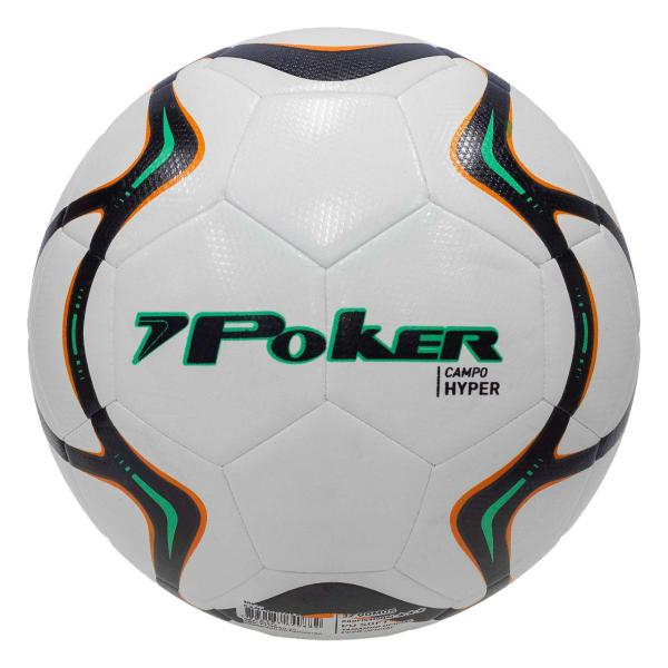 Imagem de Bola de Futebol Poker Campo Profissional Hyper Branca - 0583