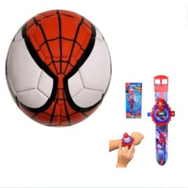 Imagem de Bola de futebol + Relogio Projetor Infantil Homem Aranha-PQ - SMACTUDO