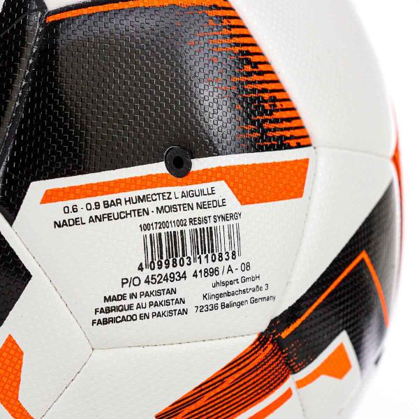 Imagem de Bola de Futebol Uhlsport Campo Resist Synergy Branco Preto e Laranja - Único