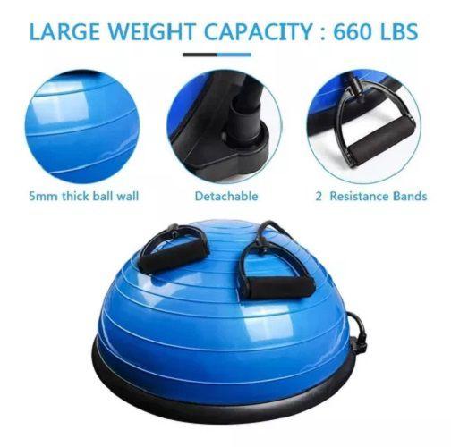 Imagem de Bola de ginástica Bosu Yoga Ball Resistance 64 cm cinza com bomba