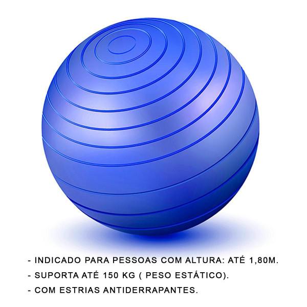 Imagem de Bola De Ginástica Exercício Pilates Yoga 85cm Azul