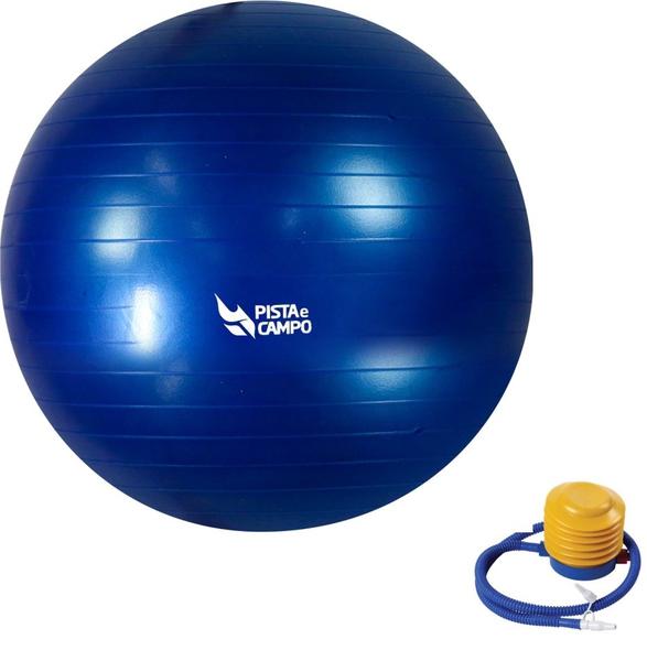 Imagem de Bola de Ginástica Gym Ball Inflável Com Bomba 55cm - Azul