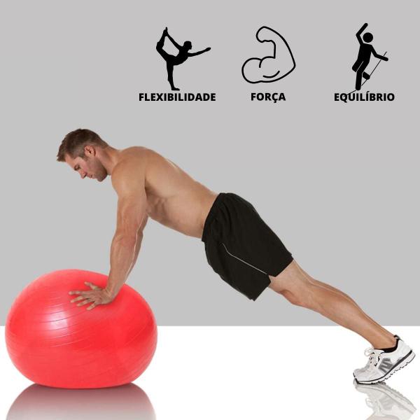 Imagem de Bola de ginástica vermelha com 75cm para yoga e pilates