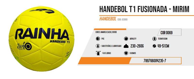 Imagem de Bola de Handebol Rainha T1 Mirim Tecnofusion