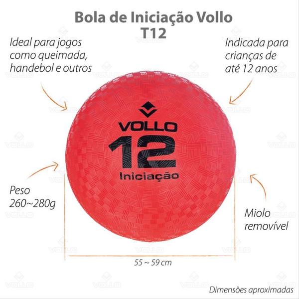 Imagem de Bola de Iniciação Vollo Tamanho 12 Vermelha - BI012