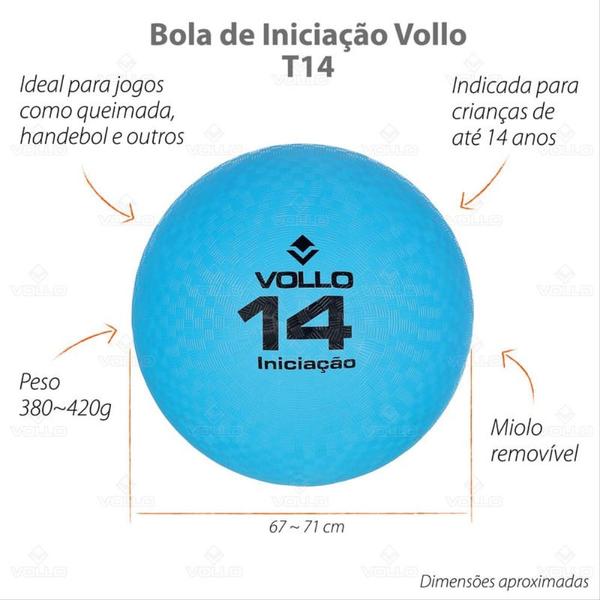 Imagem de Bola de Iniciação Vollo Tamanho 14 Azul - BI014