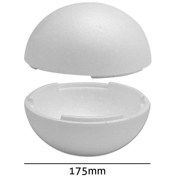 Imagem de Bola de Isopor Oca Styroform 175mm Pacote com 4un