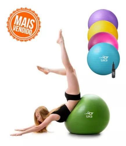 Imagem de Bola de Pilates 85cm  Com Bomba  Antiestouro  Suporta até 300kg  Ginástica  Yoga Fitness