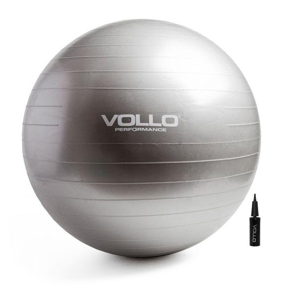 Bola De Pilates Gym Ball Ginastica Vollo Cinza 65cm Imagem de Bola De Pilates Gym Ball Ginastica Vollo Cinza 65cm
